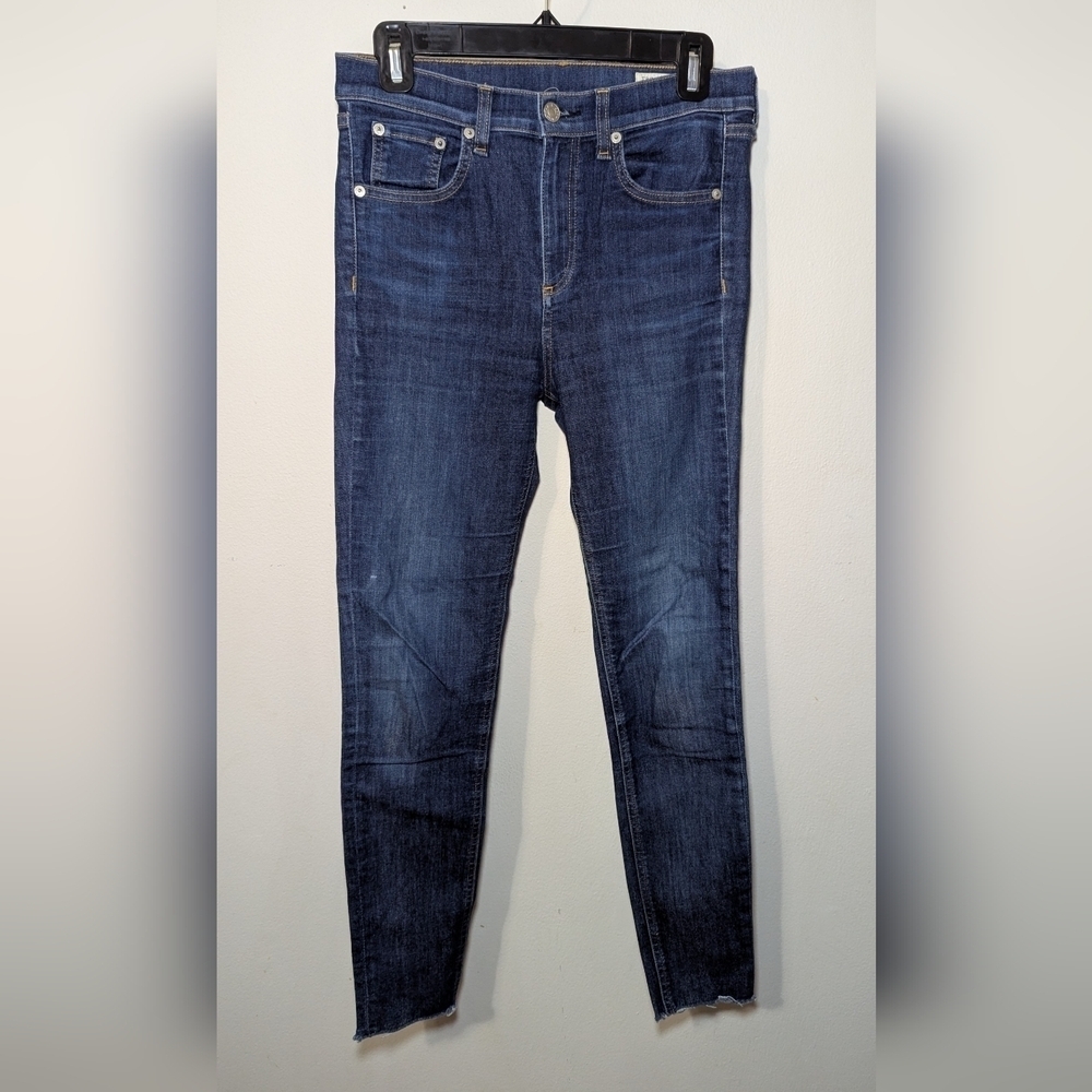 Rag & Bone 10" Ankle Skinny Jeans in Mad River Blue Dark Wash Women's Size 27